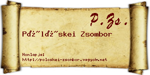 Pölöskei Zsombor névjegykártya